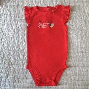 Carter's Just One You Ruffle Sleeve Bodysuit 18 Months "All American Sweet"